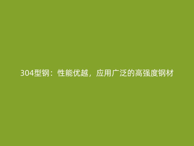 304型鋼：性能優(yōu)越，應(yīng)用廣泛的高強(qiáng)度鋼材