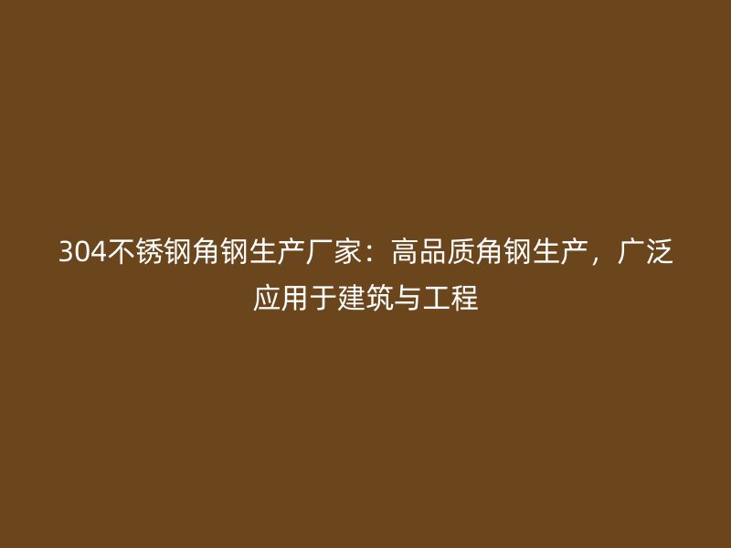 304不銹鋼角鋼生產(chǎn)廠家：高品質(zhì)角鋼生產(chǎn)，廣泛應(yīng)用于建筑與工程